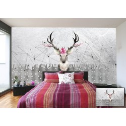 3D Geometric Deer Wallpaper