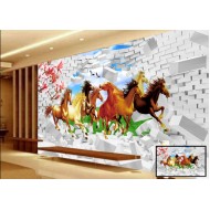 3D Running Horses Wall Design.