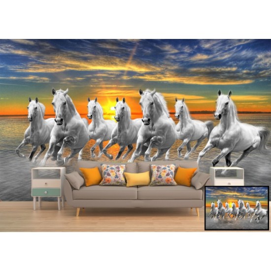 7 Lucky Running Horses wallpaper