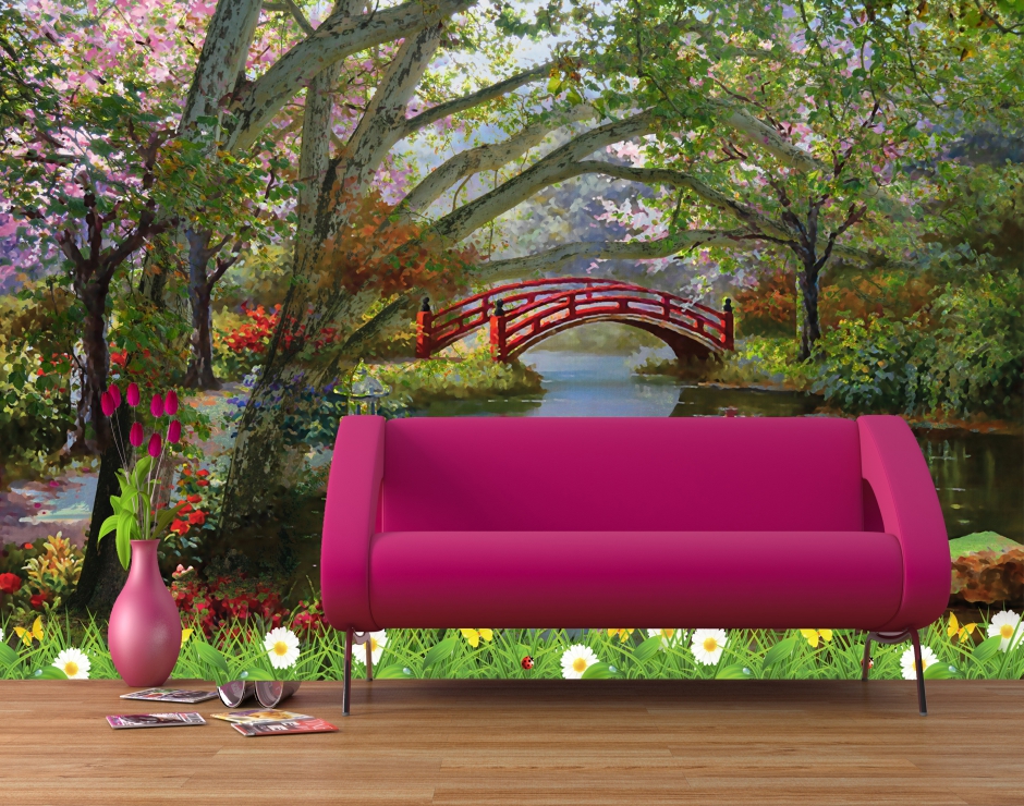 Beautiful Bridge in Forest Wallpaper Beautiful Bridge in Forest Wallpaper