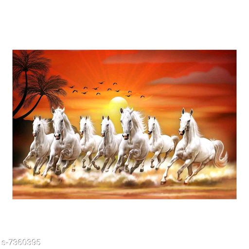 Beautiful seven horse running at Sunrise Self Adesive Wallpaper