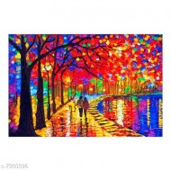 Couple Walk Near River Side Self Adesive Wallpaper-CDWP0630295