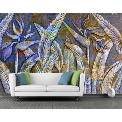 Embossed Leafs Wall Design