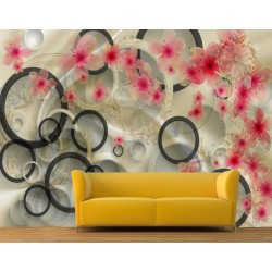 Floral Circle Wallpaper Design