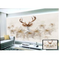 Horni Deer with Flowers Wall Mural