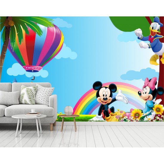 Mickey Mouse Rainbow Fun Wallpaper