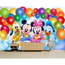 Micky Mouse Family Wallpaper Design
