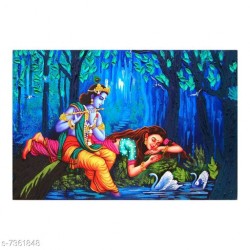 Radha Enjoying Krishnas Flute Tone Self Adesive wallpaper-CDWP0610343