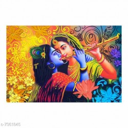 Radhe Krishna Playing Bansuri Self adesive wallpaper-CDWP0610341