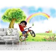 Rainbow Kids Wall Mural Design