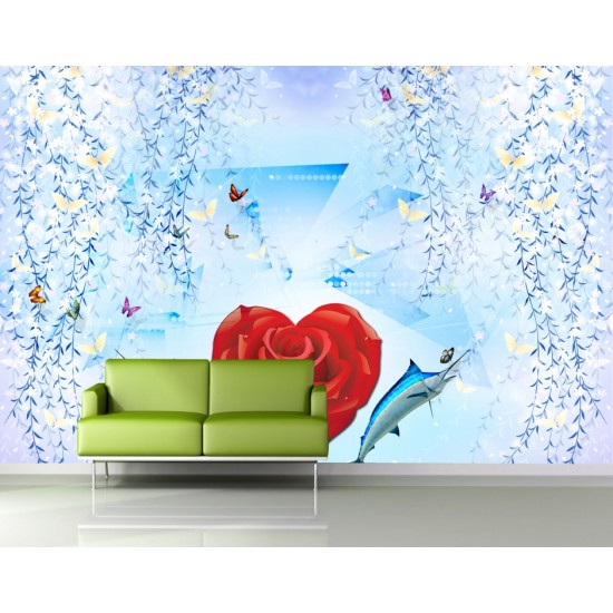 Sky Blue Flower Wallpaper