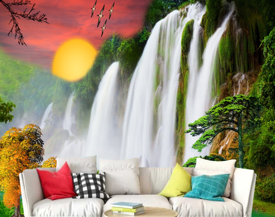 Sunrise Waterfall Wallpaper
