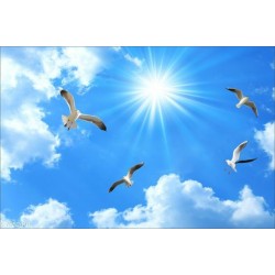 Walldeco Blue Sky 3D HD Digital Print wallpaper-CDWP0630367