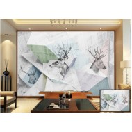 White 3D Deer Wallpaper