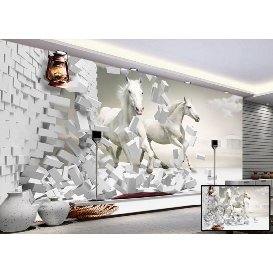 White Horse 3D Wallpaper