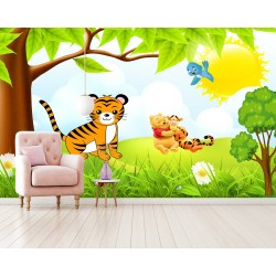 Cat Bear Kids Room walls Design
